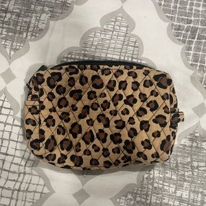 Vera Bradley leopard print small makeup bag